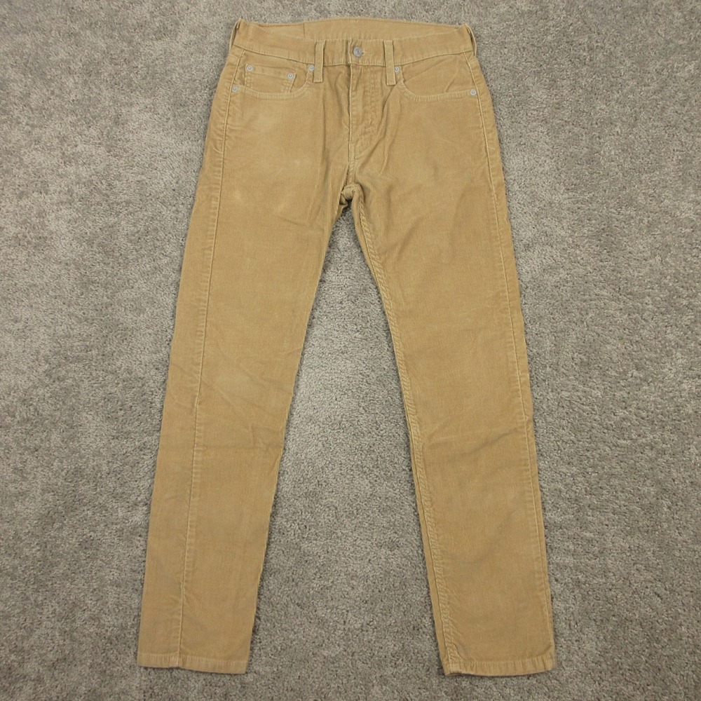 Levis Pants Mens 29x30 Beige Khaki 512 Slim Tapered Corduroy 5 Pocket Chinos